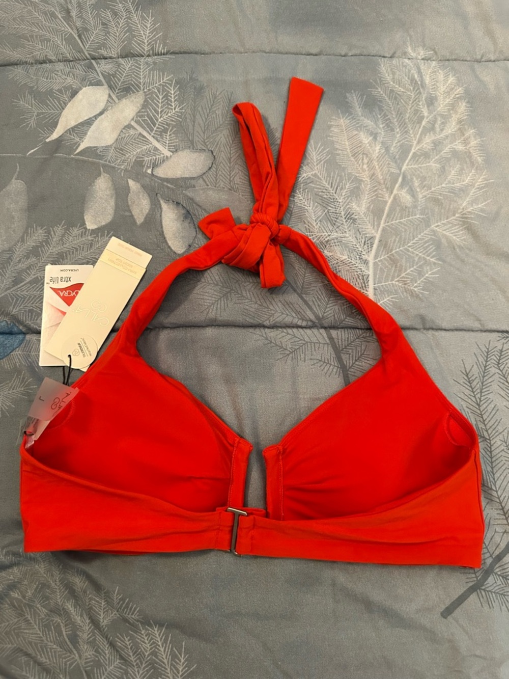 NWTS Calia Red Halter Swim Top - Women Swim Sz L - Picture 2 of 6